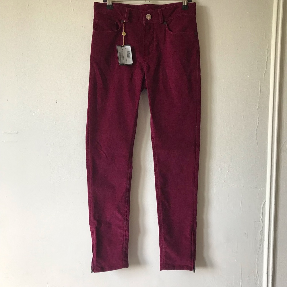 Loro Piana Women's Skinny Pants in Rich Burgundy